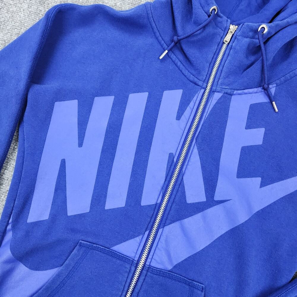 Nike Hoodie Womens XS Blue Full Zip Sportswear Big Logo Active Sweatshirt Fleece - Picture 8 of 16